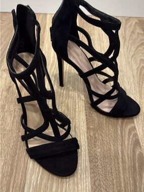 Aldo Black Strappy Stiletto Heels